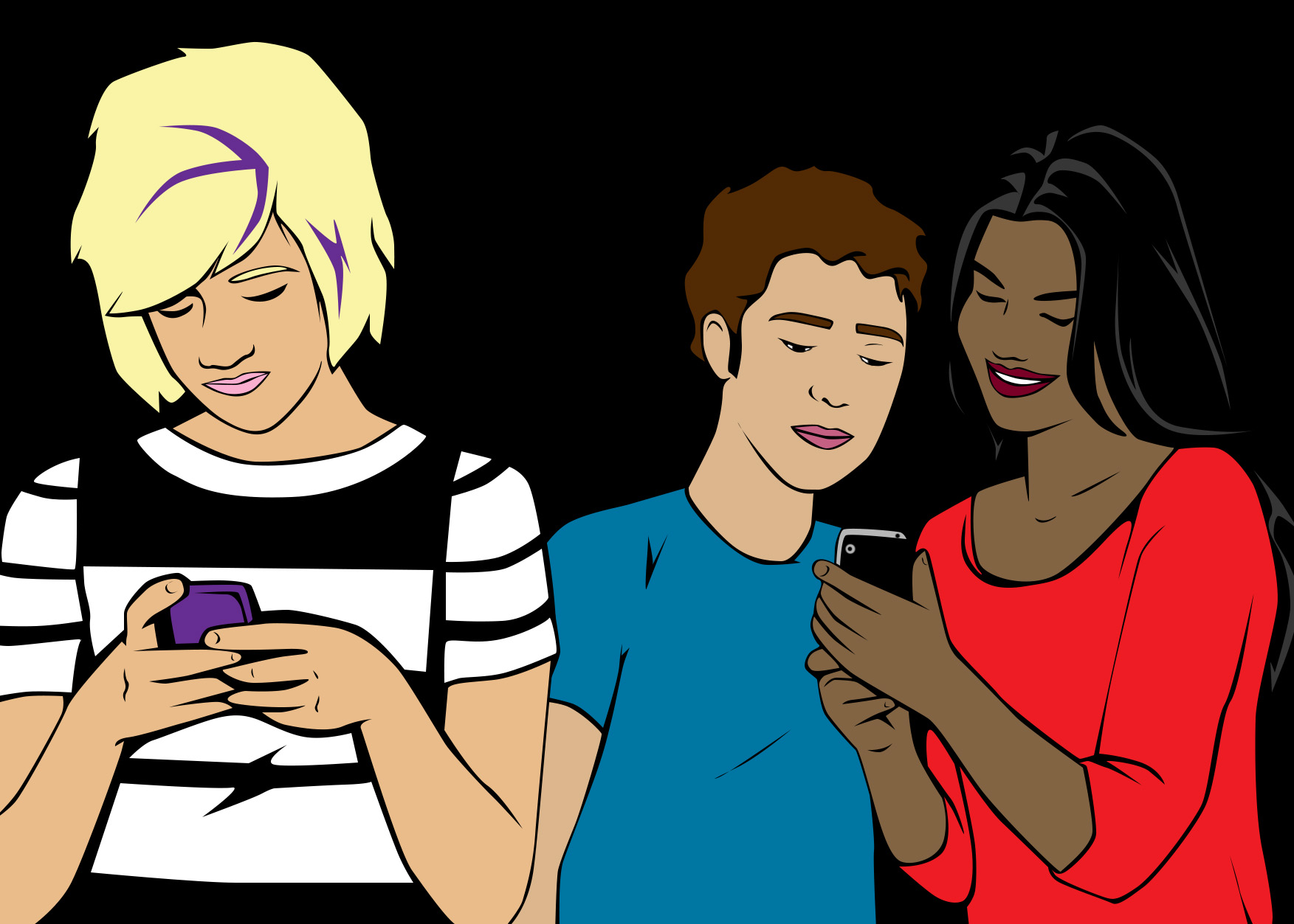people on cell phones